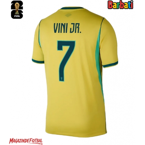 Brazilia Vinicius Junior #7 Tricou Fotbal Replică Mondial 2026 Barbati Acasa Brazilia Vinicius Junior #7 Tricou Fotbal Replică Mondial 2026 Barbati Acasa
